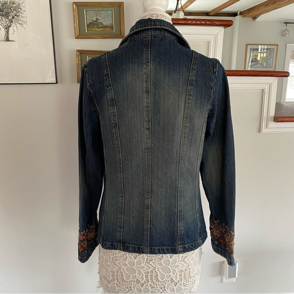 GORDON JAMES Vintage Studded & Embroidered Denim Jacket Blazer M - Picture 5 of 6